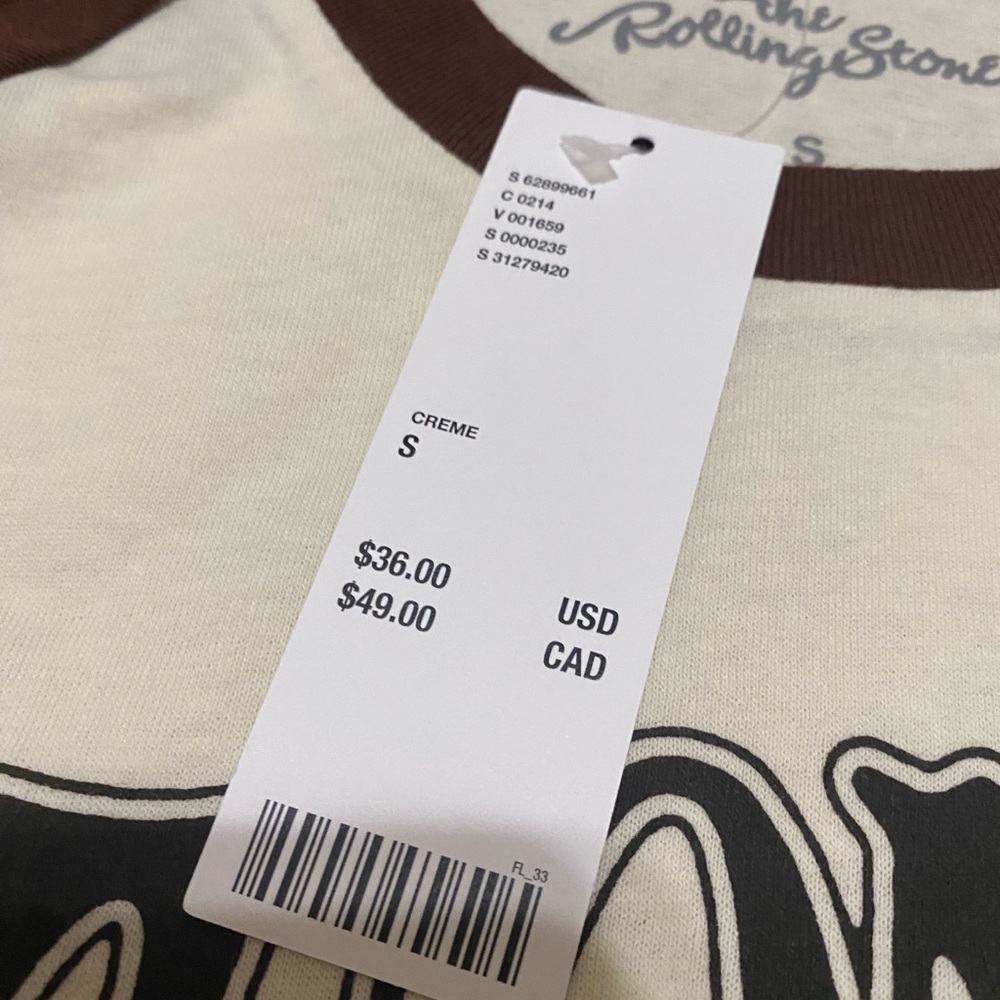 Urban Outfitters The Rolling Stones Raglan Tee - New Size S - Picture 8 of 8